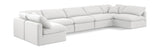 Indulge - Linen 7 Piece Modular U-Shaped Sectional - White