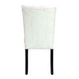 Hussein - Side Chair (Set of 2) - White Synthetic Leather & Black