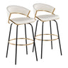 Jie - 30" Fixed-Height Barstool With Swivel (Set of 2) - Black Legs
