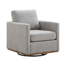 Modern Square Upholstered Swivel Accent Chair With Metal Base