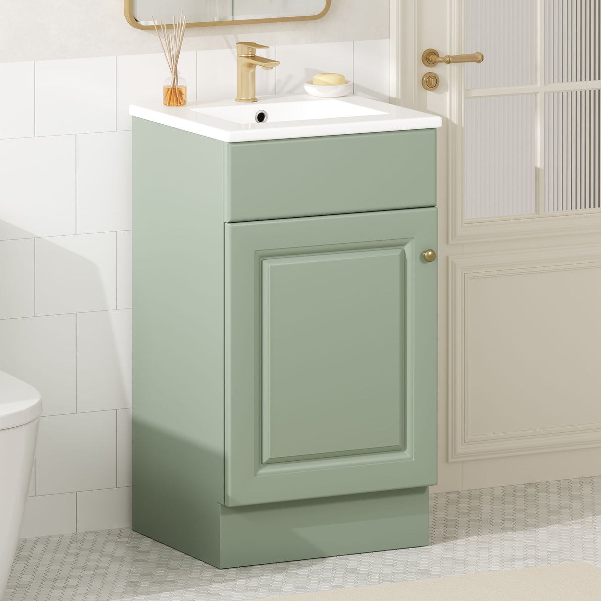 Bathroom Vanity With Sink, Cabinet With Adjustable Shelf