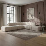 Arc - Boucle Fabric 7 Piece Corner Modular Sofa