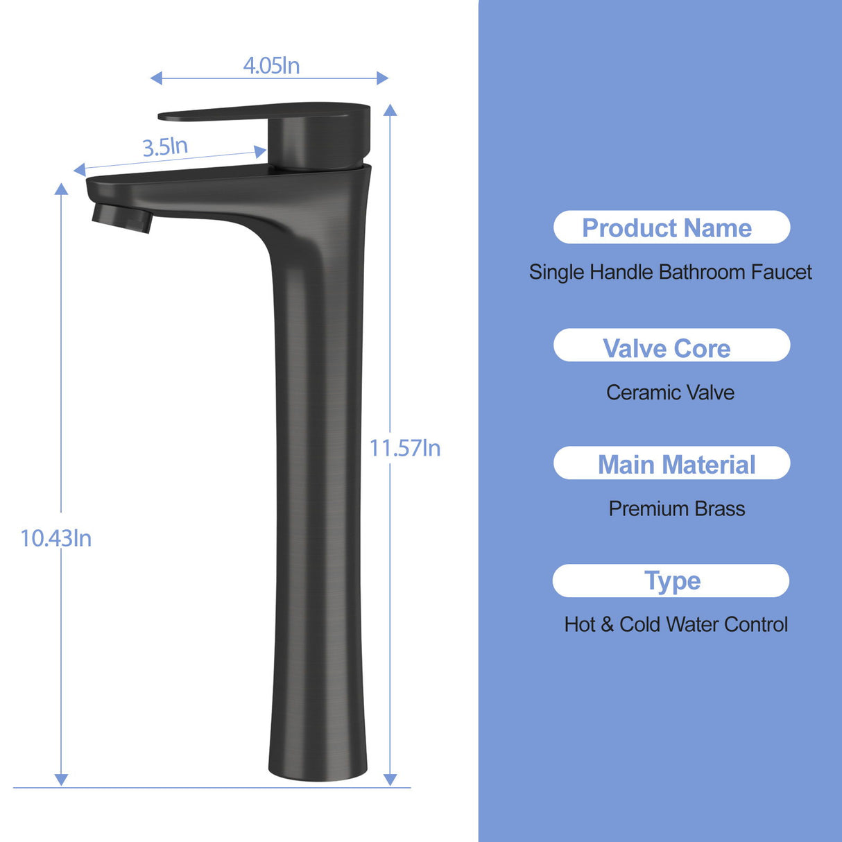 Single Handle Vessel Sink Faucet