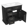 Modern Bathroom Vanity With Sink Top, 4 Drawers And 1 Soft-Close Door