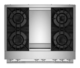 JennAir JDRP536HL cooktop with chrome-infused griddle