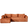 Compression Sectional Couch With Comfy Chaise, Boneless L Shape Sofa With Deep Seat