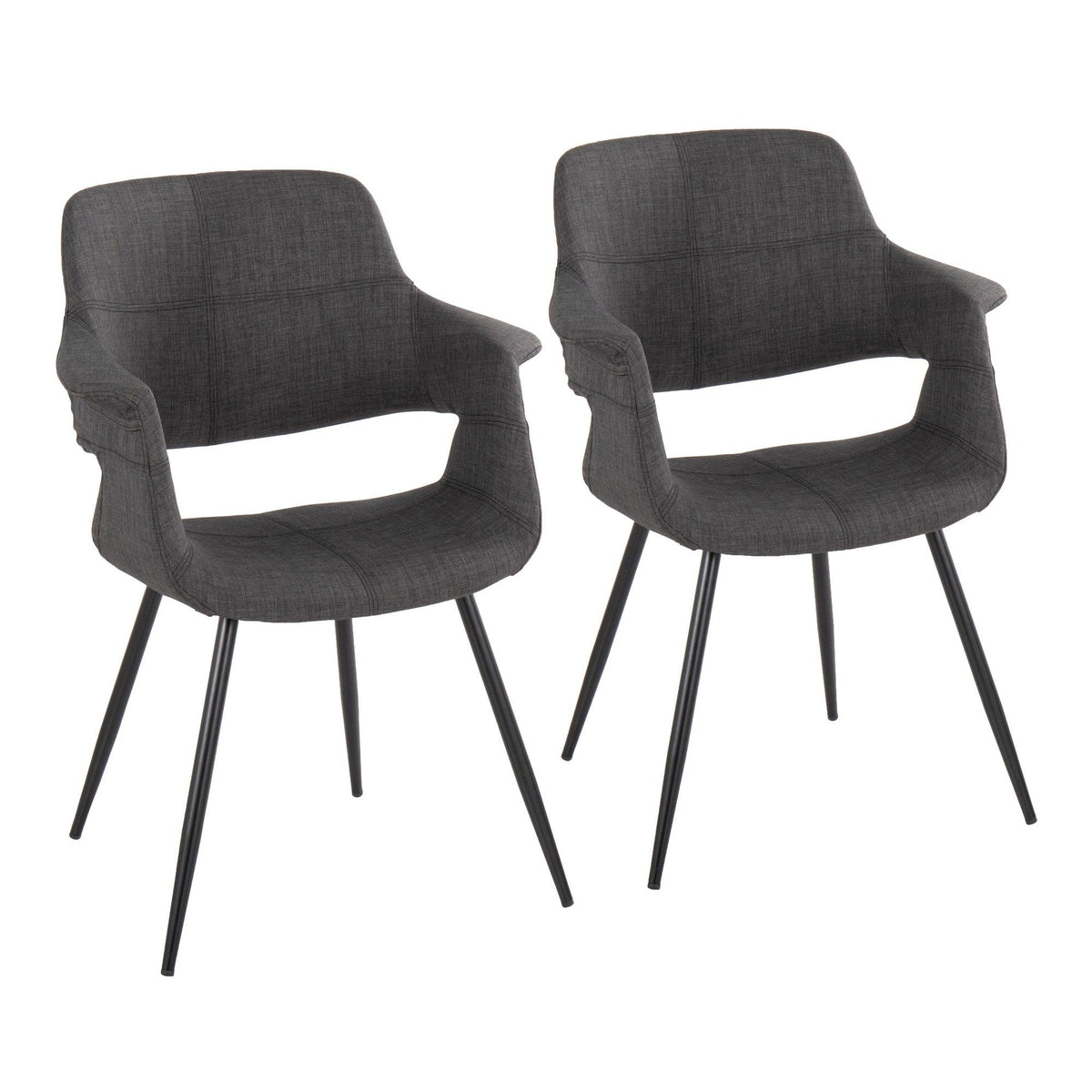 Vintage Flair - Chair (Set of 2) - Dark Gray And Black