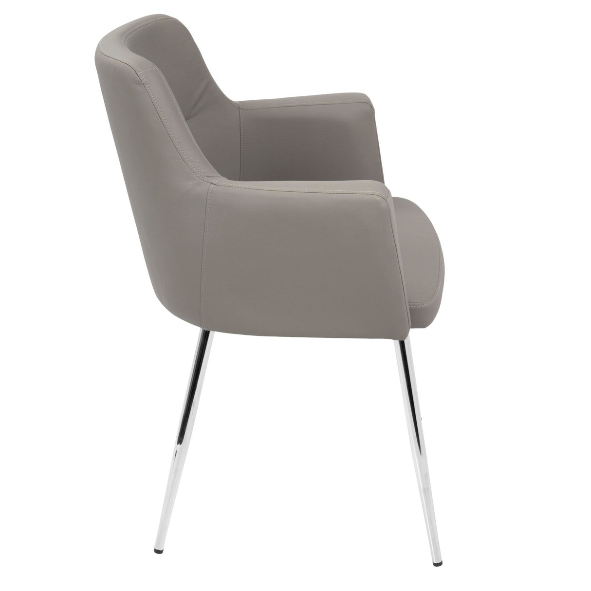 Andrew - Contemporary Dining / Accent Chair (Set of 2) - Chrome And Gray Faux Leather