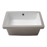 Modern Rectangular Undermount Bathroom Sink With Overflow Ceramic