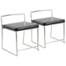 Fuji - Contemporary Stackable Dining Chair (Set of 2) - Silver Frame