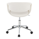 Curvo - Upholstered 5-Star Task Chair - Chrome Metal Base