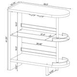 Karinna - 2 Tier Home Bar Table With Shelf - Silver