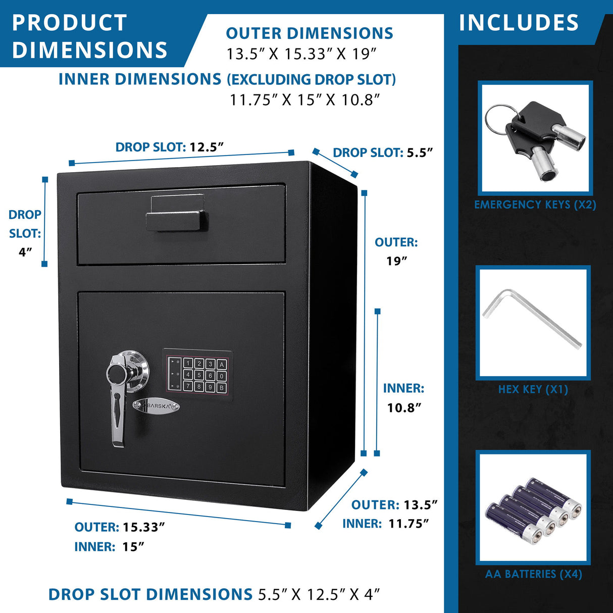 Durable Keypad Depository Safe