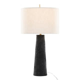 Kona - 31" Polyresin Table Lamp (Set of 2) - Matte Black Polyresin, Brass And Natural Linen Shade from Grandview Gallery