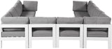 Nizuc - Outdoor Patio 10 Piece Modular Sectional With White Frame