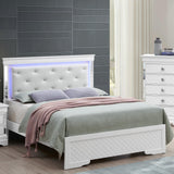 Bed With LED Light Accents Headboard