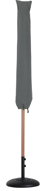 Fiji - Aluminum Patio Umbrella With Round Black And Teak Base