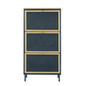 Modern Rattan 3 Door Shoe Rack Cabinet For Entryway