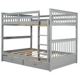 Bunk Bed With Ladders And 2 Storage Drawers