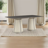 Kasa - Dining Table - Sintered Stone Top & Champagne