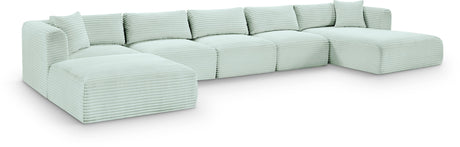 Shaggy - 6 Piece Modular Sectional With Chaise And Ottoman