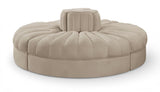 Rummi - Round Velvet Performance Fabric Upholstered 4 Piece Modular Sofa
