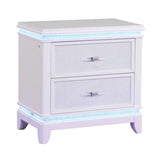 Opium - 2 Drawer Nightstand With LED Lights - White