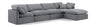Indulge - Velvet 5 Piece Modular Sectional With Chaise