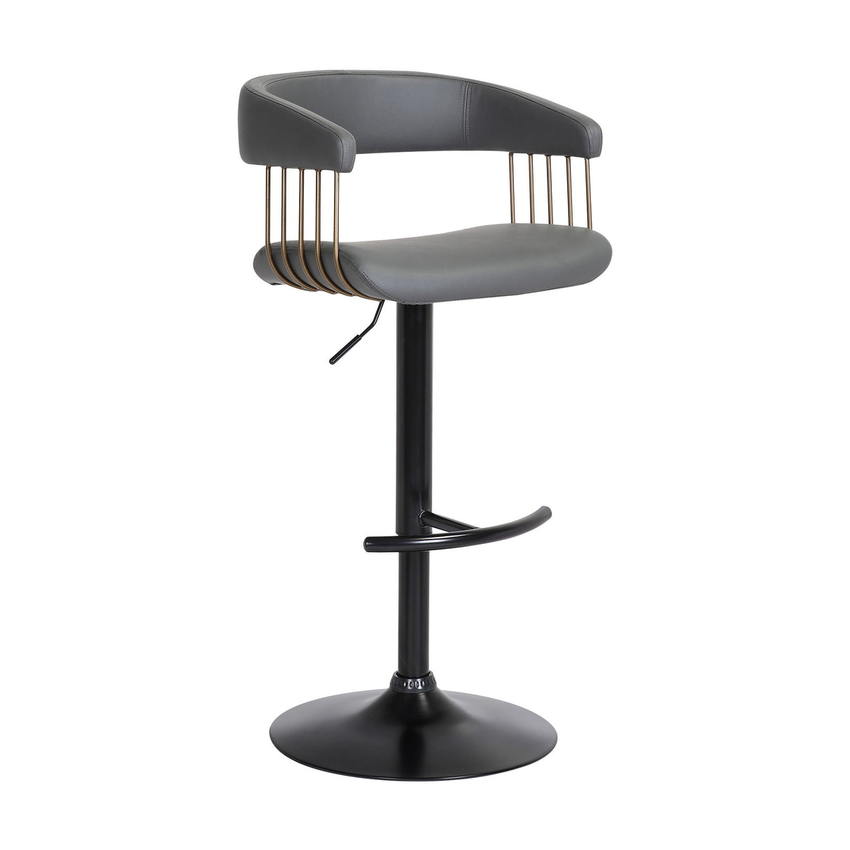 Calista - Adjustable Bar Stool - Gray / Golden Bronze