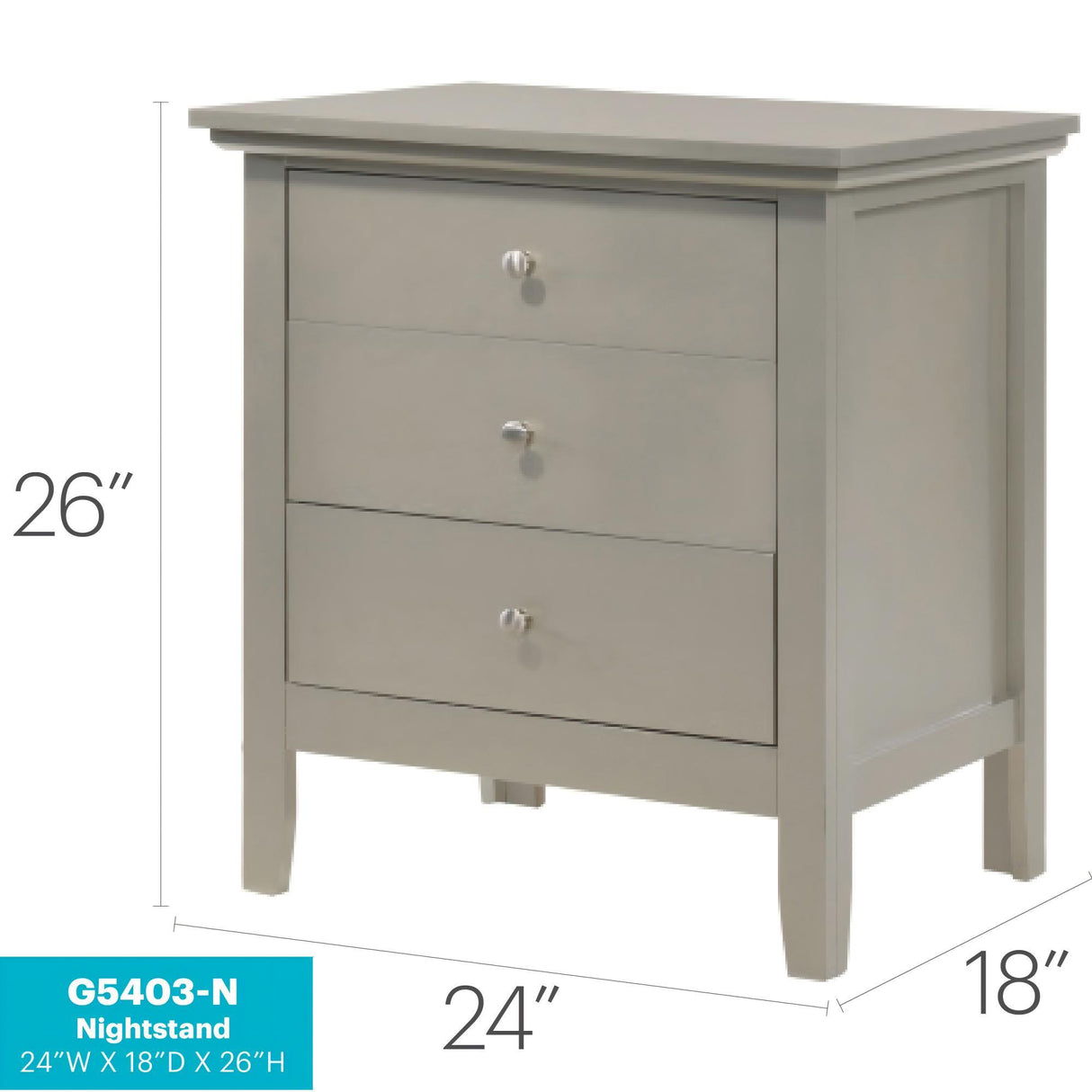 Hammond - 3 Drawer Nightstand