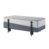 Wilkins - Coffee Table With Lift Top - Gray & White High Gloss