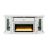 Noralie - 32" TV Stand With Fireplace & LED - Mirrored & Faux Diamonds