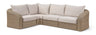 Seacrest - Olefin Water Resistant Fabric And Wicker 4 Piece Outdoor Patio Modular Sectional