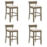 Merie - Modern Transitional Wood Bar Height Kitchen Bar Stool