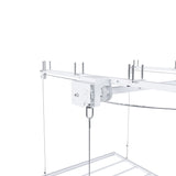 Overhead Garage Storage Rack 3 X 6 Ft For High Ceilings, With Safety Lock - White