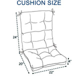 2 Piece High Back Patio Chair Cushion Set, Tufted Adirondack And Rocking Chair Cushions