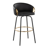 Claire - 30" Fixed-Height Barstool (Set of 2) - Black Base