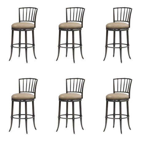 Vince - Commercial Grade Steel Frame Faux Leather Upholstered Swivel Bar Height Barstool