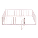 Metal Floor Bed Frame With Fence And Door