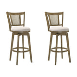 Isla - 30" Putty Brown Bar Height Rubberwood Swivel Barstool