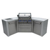 Mont Alpi Deluxe Series 7.5 Ft U-Shaped Propane Outdoor Kitchen Island w/ Side Burner - MAi400-D45