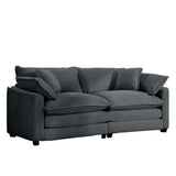 Modern 2 Seater With 4 Pillows, Upholstered Deep Seating Loveseat