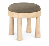 Larea - Linen Textured Fabric Ottoman - Natural Base