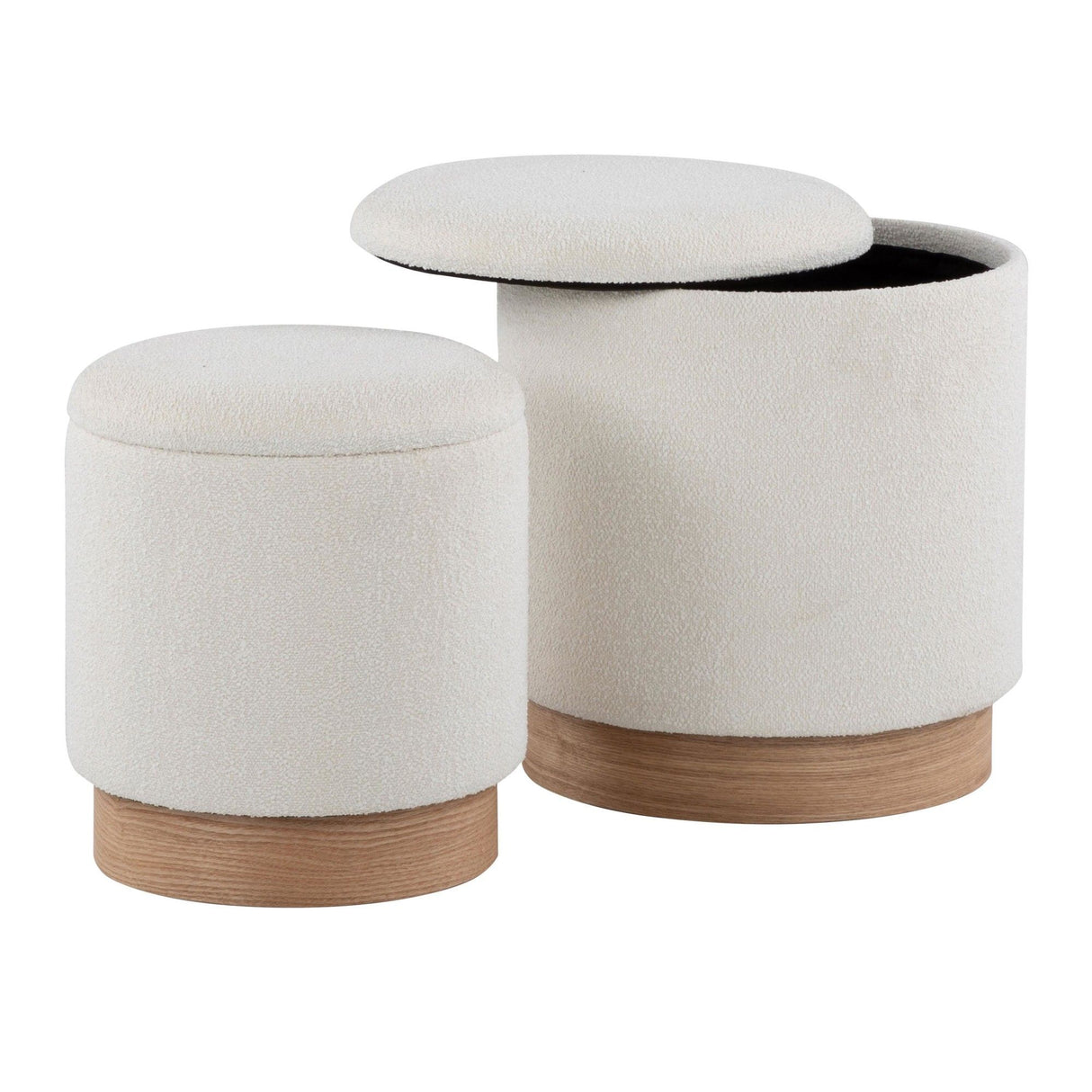Marla - Nesting Ottoman Set - Cream