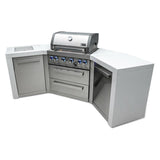 Mont Alpi Deluxe Series 7.5 Ft U-Shaped Propane Outdoor Kitchen Island w/ Side Burner - MAi400-D45
