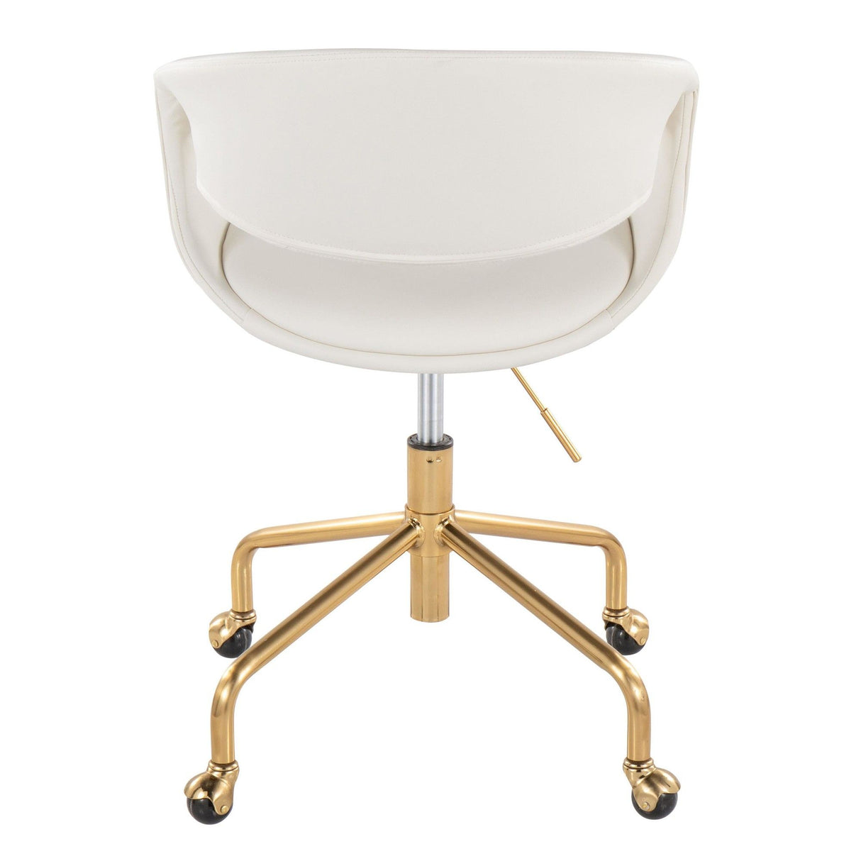 Curvo - Upholstered Task Chair - Gold Metal Base