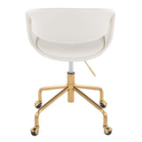 Curvo - Upholstered Task Chair - Gold Metal Base