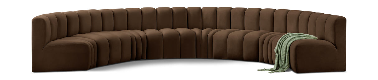 Arc - Velvet 8 Piece U-Shaped Modular Sofa