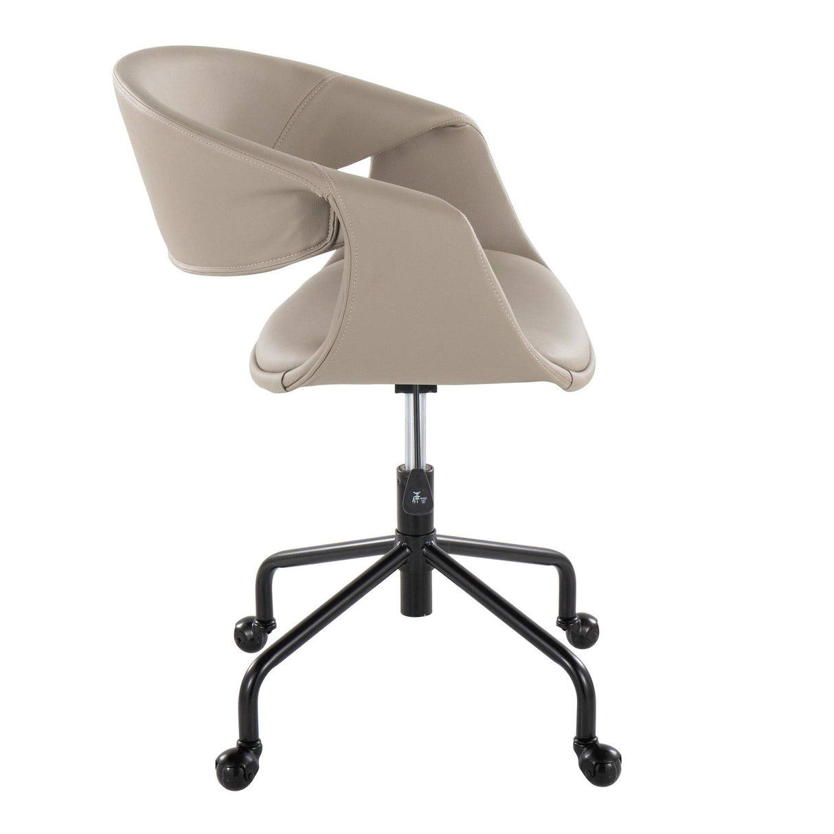 Curvo - Upholstered 4-Star Task Chair - Black Metal Base