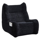 Bean Bag Chair With Armrests Oversized Comfy Beanbag Lounge Lazy Floor Sofa Accent Chair For Living Room - Black